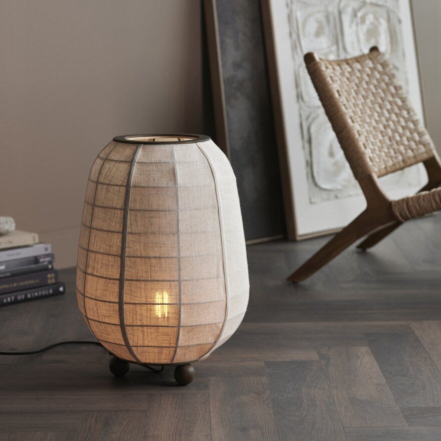Sindig ISHIDA Bordlampe Ø40 cm i Beige/natur