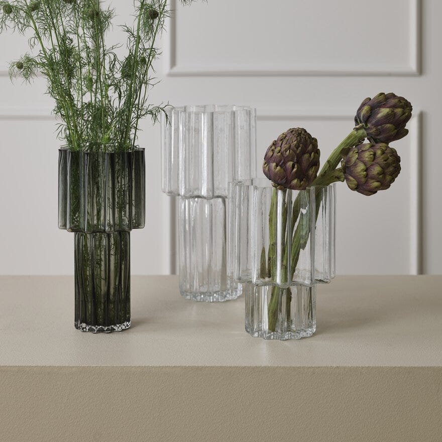 Sindig LARA Vase H25 cm i Klar