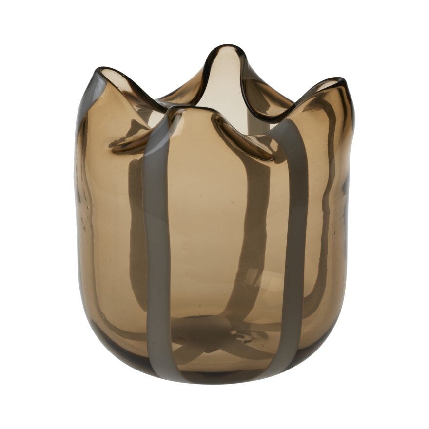 Sindig LINES Vase H16.5 cm i Brun
