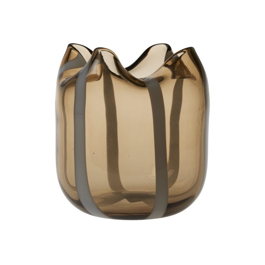 Sindig LINES Vase H16.5 cm i Brun