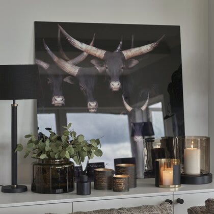 Longhorn glassbilde 100x100