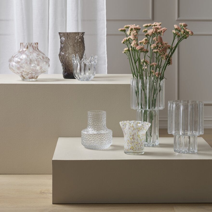 Sindig LARA Vase H35 cm i Klar