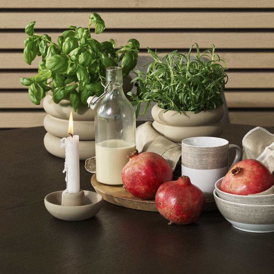 Magnor LINEN Krus CL35 cm i Hvit designet av Halvor Bakke