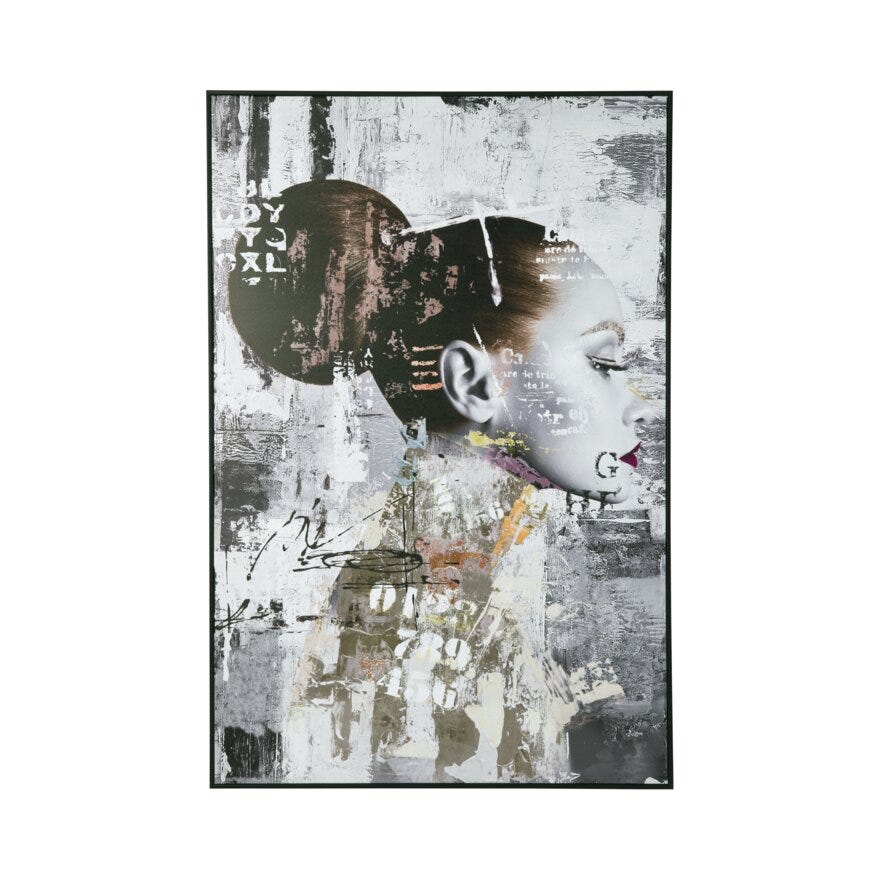 PROFIL WOMAN Canvas bilde 80x120 cm i Svart