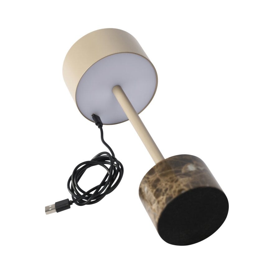 Sindig RICCIE Bordlampe oppladbar H30 cm i Beige/natur