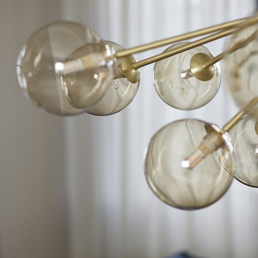 Sindig SPHERE Lysekrone Ø80 cm i Gul