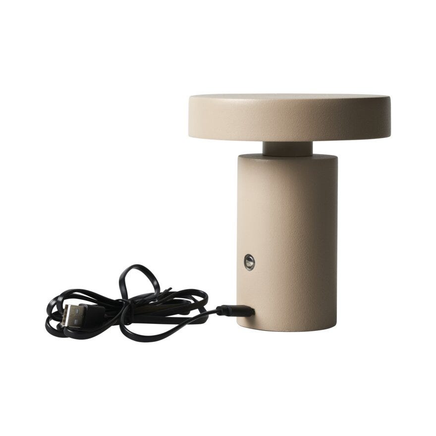 Sindig TIM Bordlampe oppladbar H13.5 cm i Beige/natur