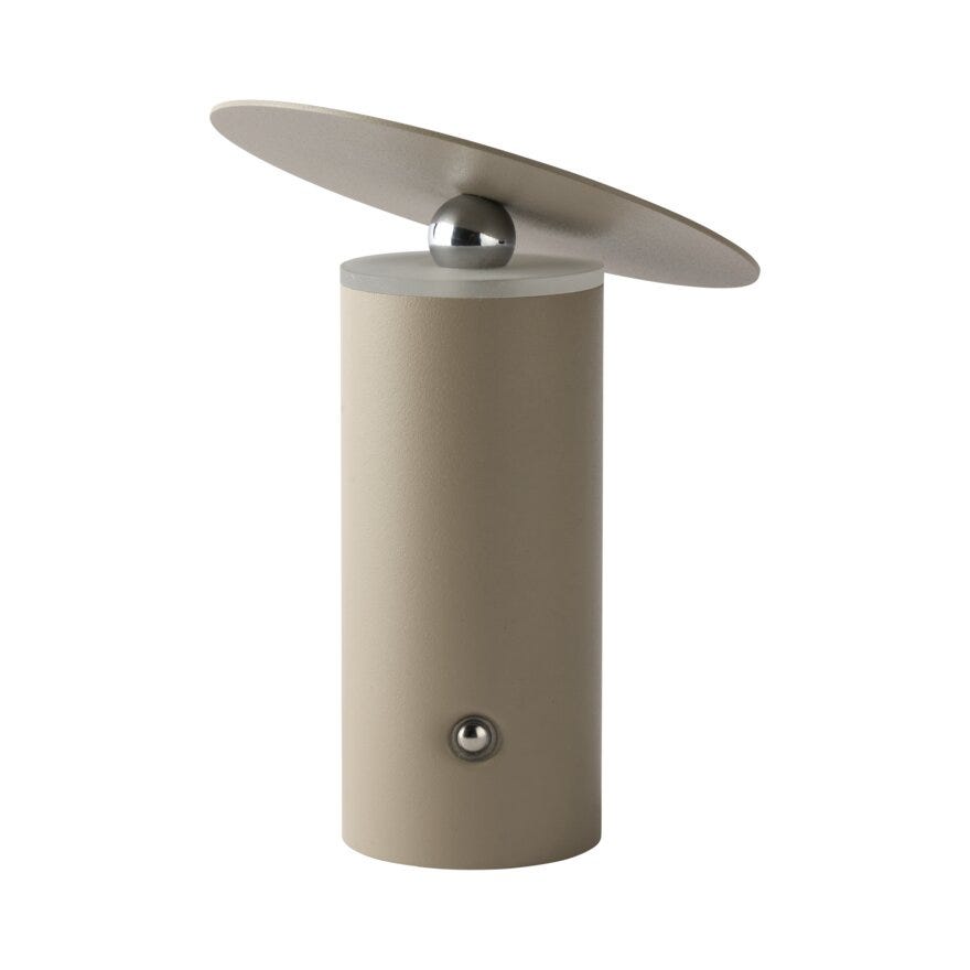 Sindig TIPP Bordlampe oppladbar Ø13 cm i Beige/natur