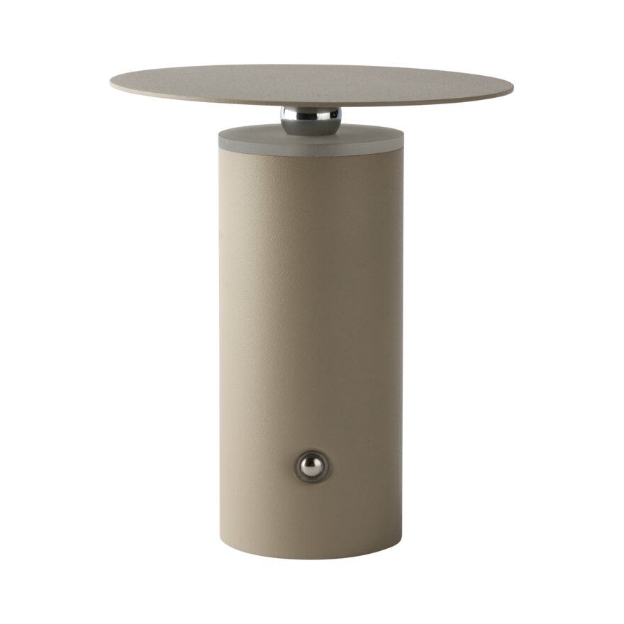 Sindig TIPP Bordlampe oppladbar Ø13 cm i Beige/natur