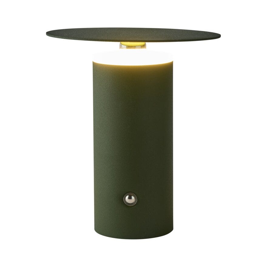 Sindig TIPP Bordlampe oppladbar Ø13 cm i Grønn