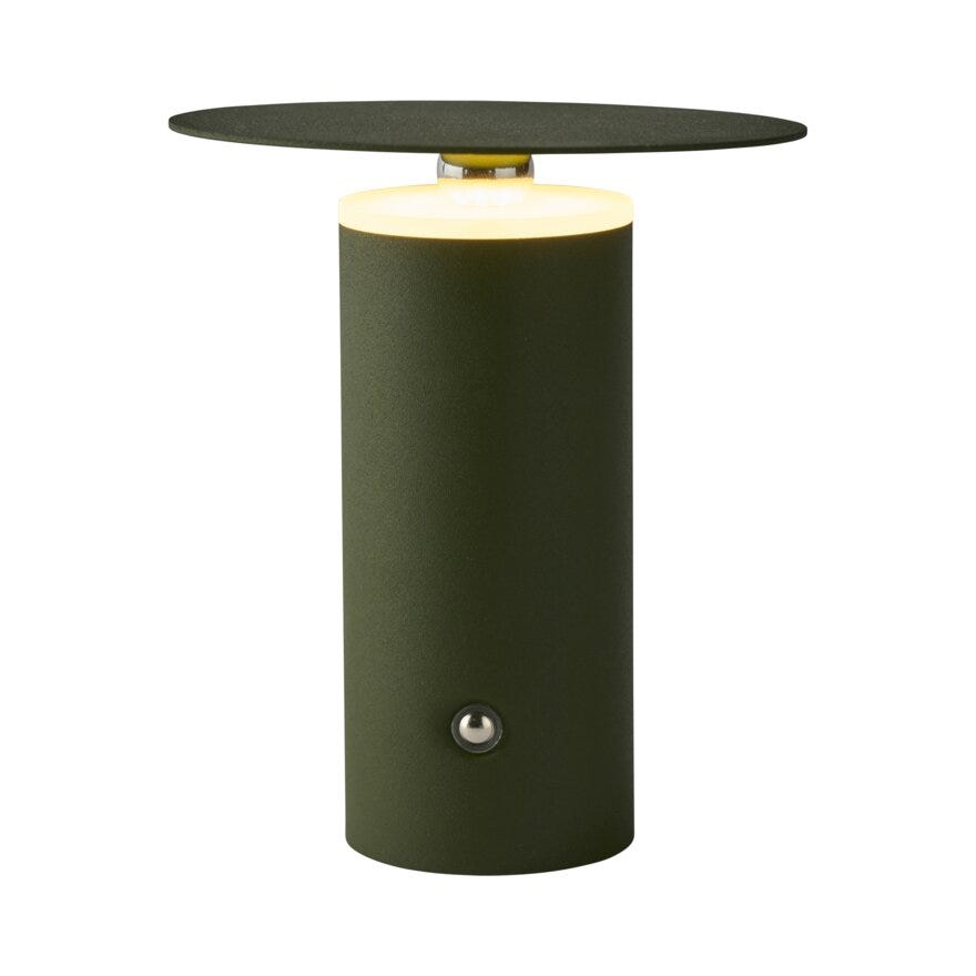 Sindig TIPP Bordlampe oppladbar Ø13 cm i Grønn