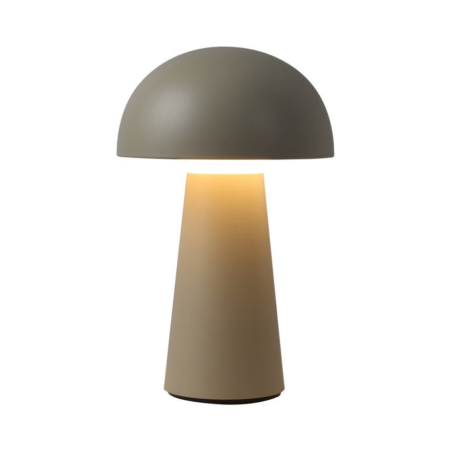 Sindig TO GO Bordlampe oppladbar H22 cm i Beige/natur