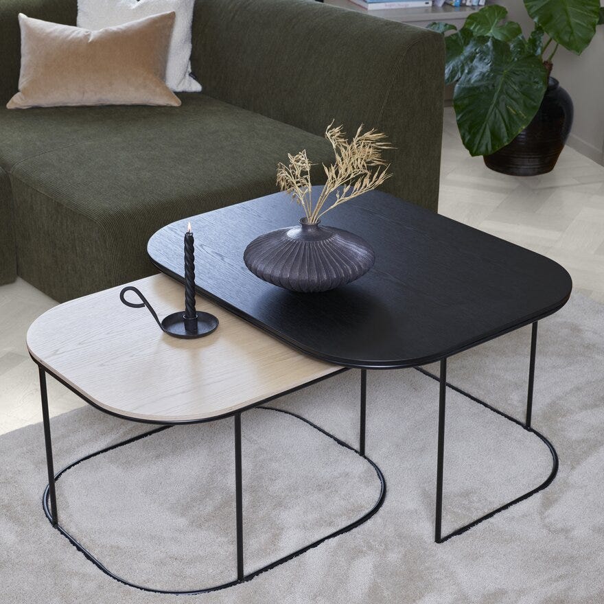 Kleppe DELIA Sofabordsett 70x90 cm i Svart
