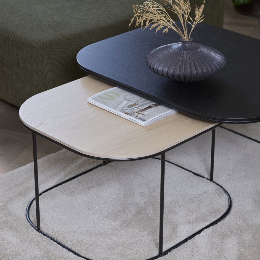 Kleppe DELIA Sofabordsett 70x90 cm i Svart