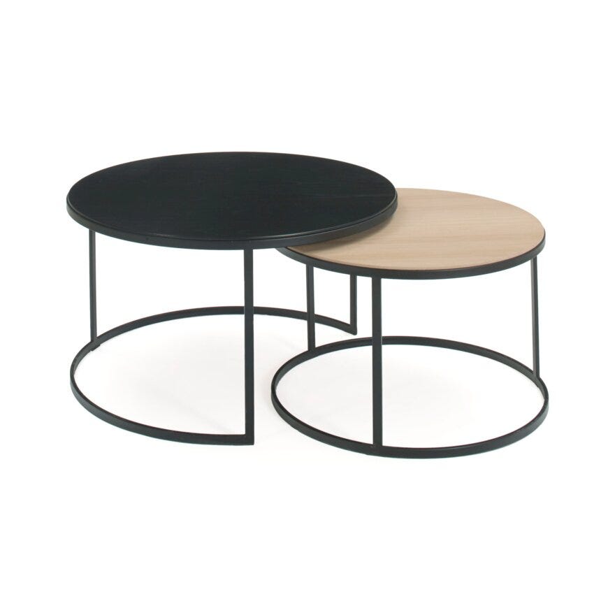 Kleppe RIO Sofabordsett Ø80 cm i Svart