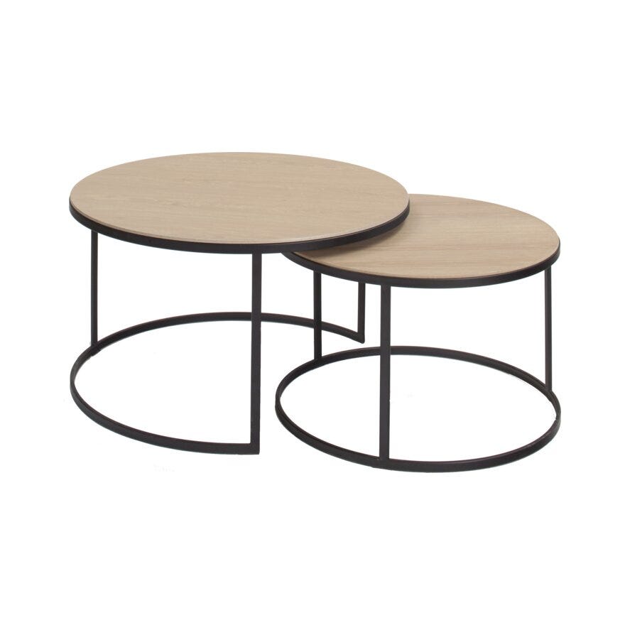 Kleppe RIO Sofabordsett Ø80 cm i Hvit