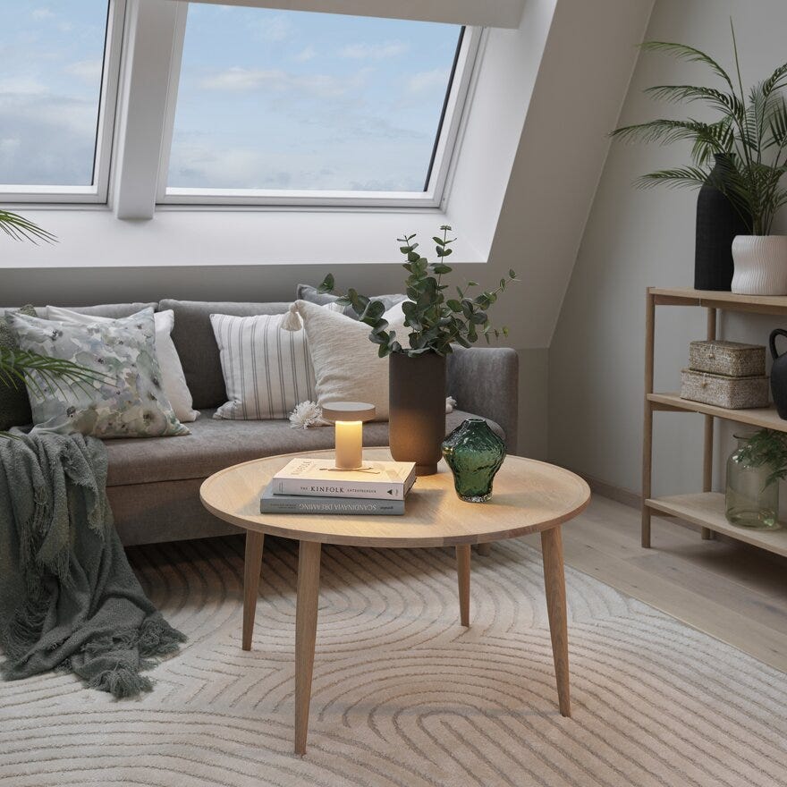 Kleppe TOWN Sofabord Ø90 cm i Beige/natur