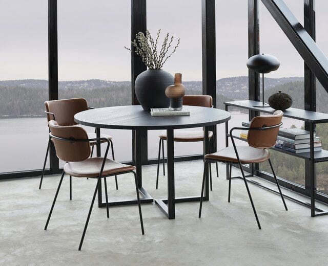 Kristensen & Kristensen ELEMENTS Rundt spisebord Ø130 cm i Svart