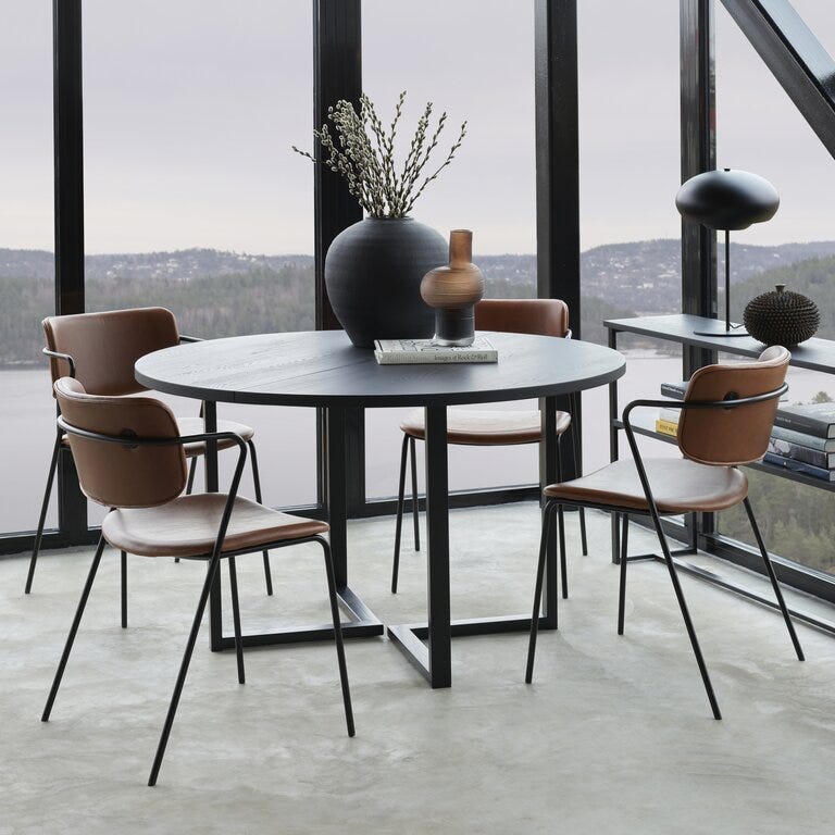 Kristensen & Kristensen ELEMENTS Rundt spisebord Ø130 cm i Svart