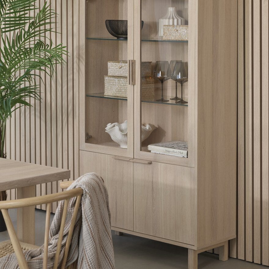 Kristensen & Kristensen ELEMENTS Vitrineskap 100x38 cm i Beige/natur