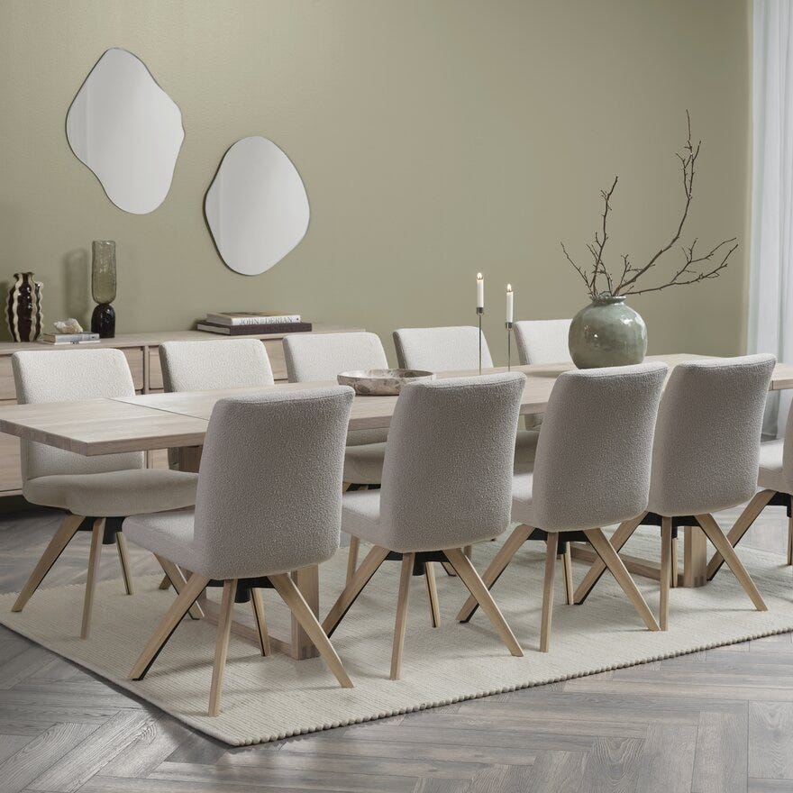 Kristensen & Kristensen ELEMENTS Spisebord 100x220 cm i Beige/natur