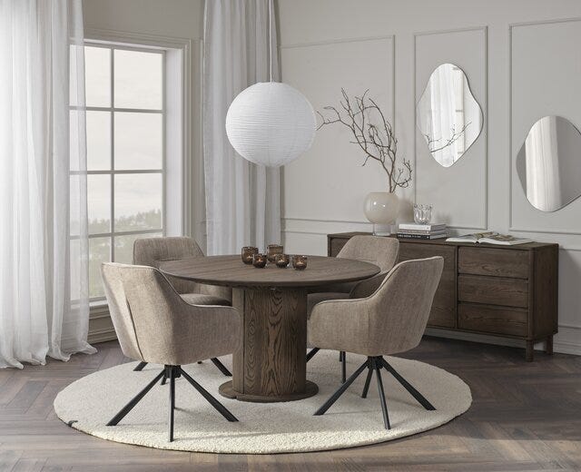 Kristensen & Kristensen ELEMENTS Rundt spisebord Ø130 cm i Grå