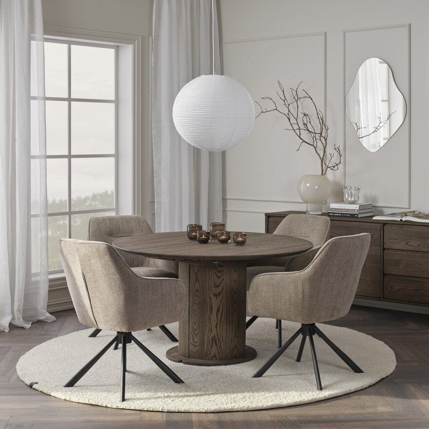 Kristensen & Kristensen ELEMENTS Rundt spisebord Ø130 cm i Grå