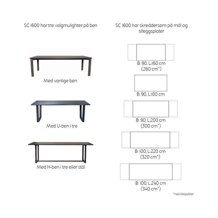 Signature Collection By Halvor Bakke SIGNATURE 1600 Spisebord 100x240 cm i Svart designet av Halvor Bakke