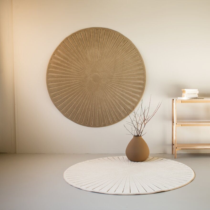 ADORE Rundt teppe Ø200 cm i Beige/natur