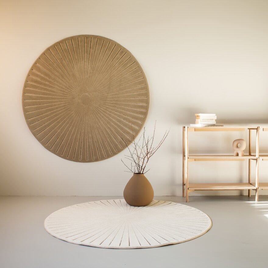 ADORE Rundt teppe Ø160 cm i Beige/natur