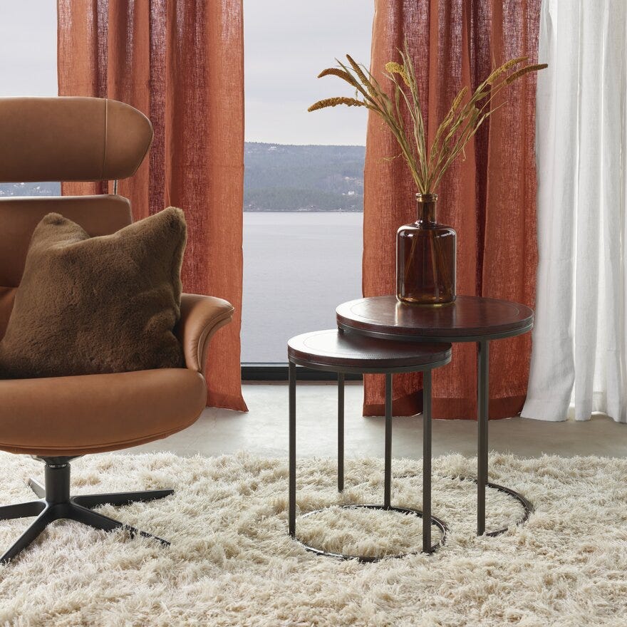 Halvor Bakke SORRENTO Sidebord sett Ø50 cm i Brun designet av Halvor Bakke