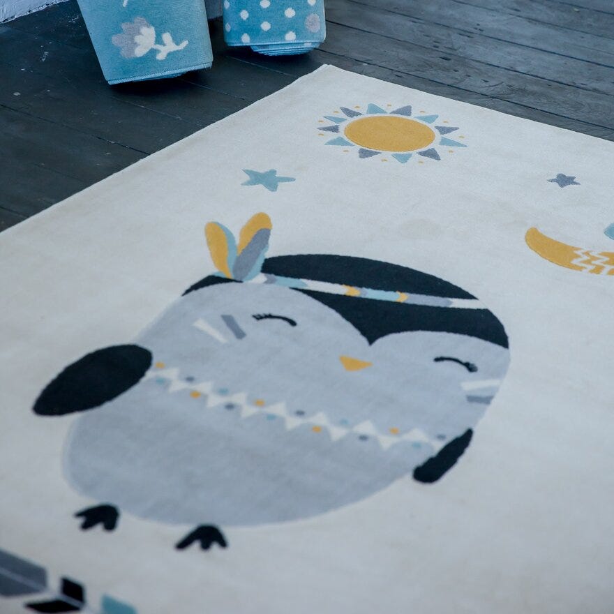 PIPPO Barneteppe 120x170 cm i Hvit