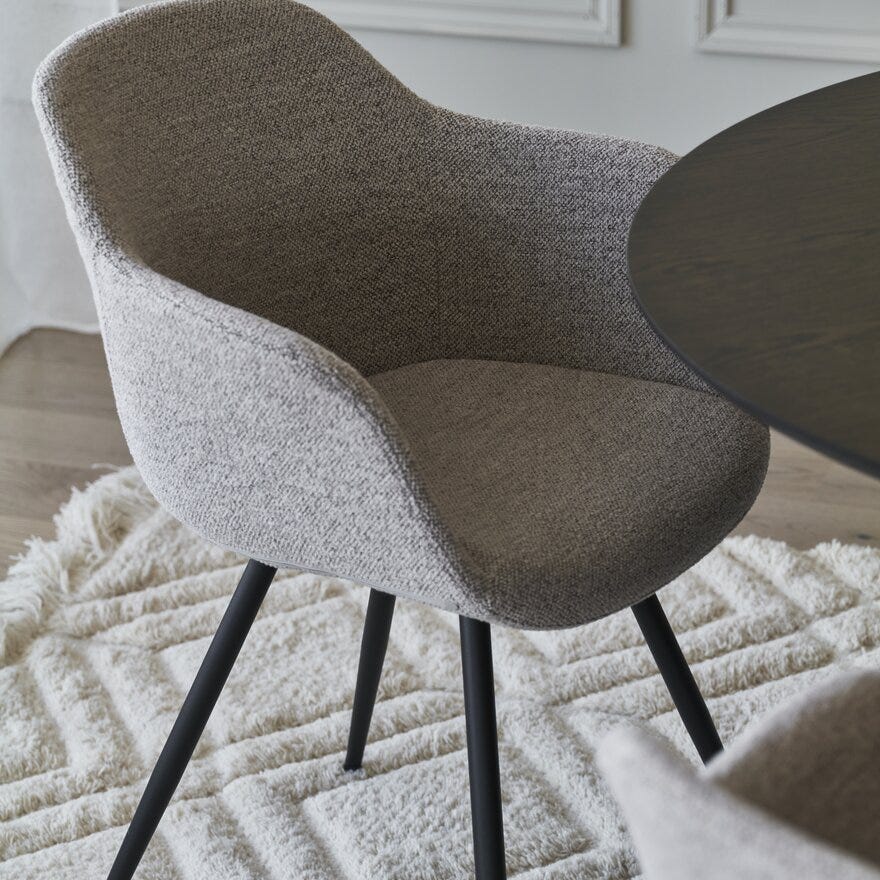 NOELLA Spisestol med armlene i Beige/natur