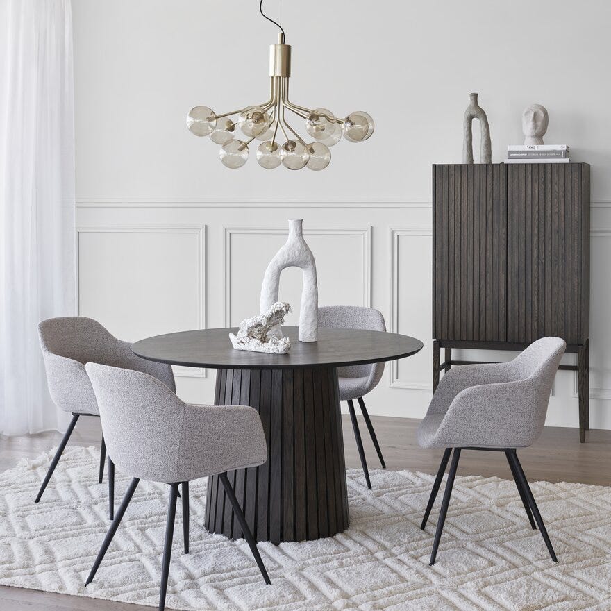 NOELLA Spisestol med armlene i Beige/natur