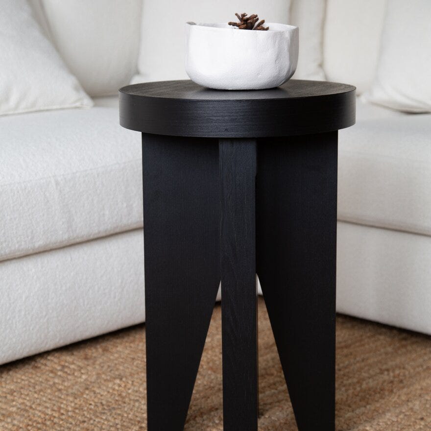 Holmen ALINA Sidebord Ø35 cm i Svart