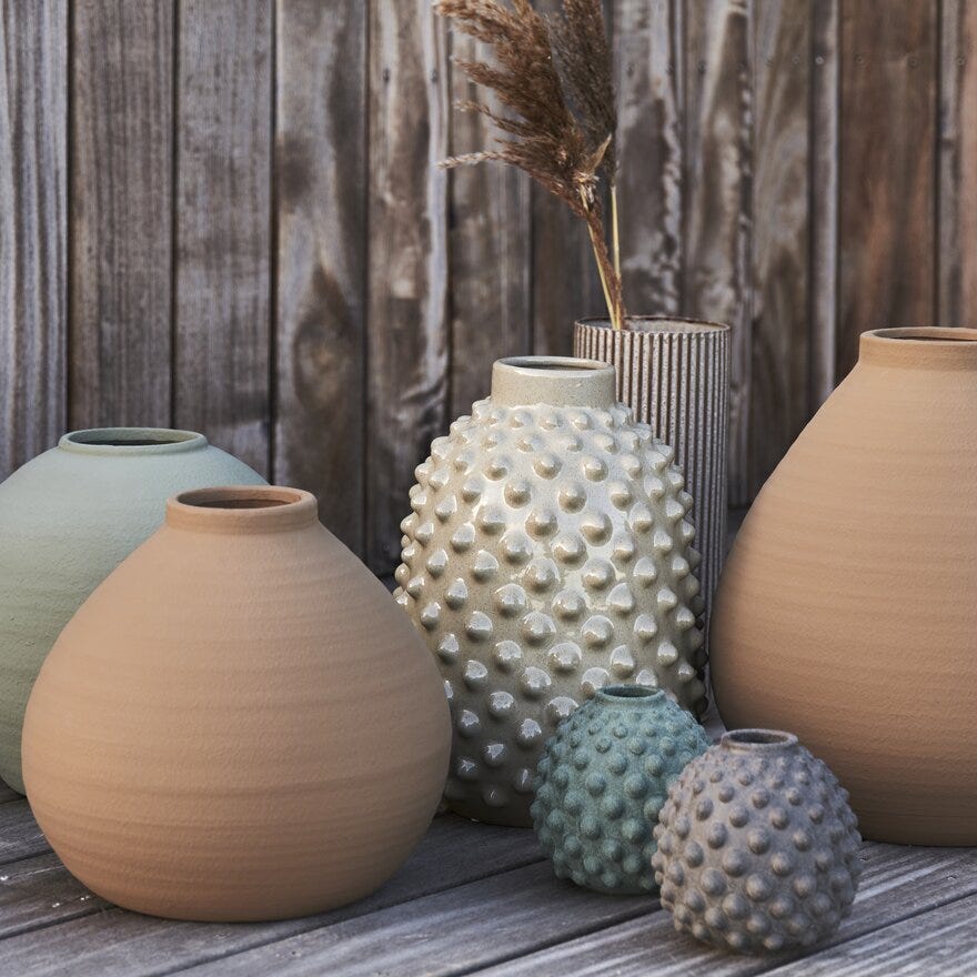 LEONA Vase H37 cm i Beige/natur