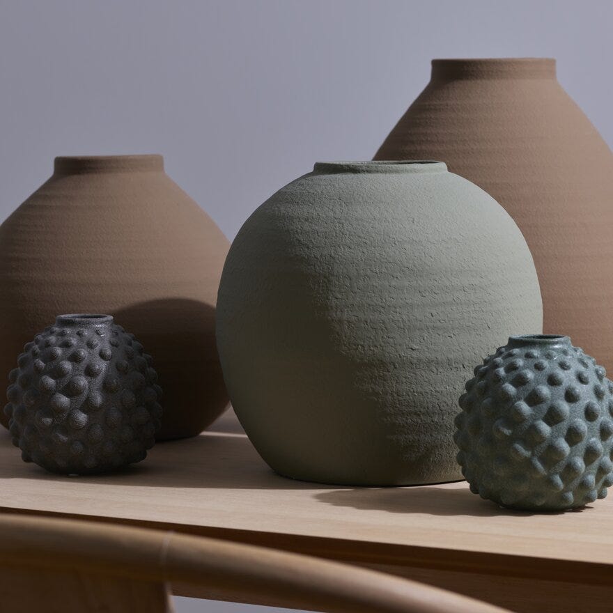 LEONA Vase H37 cm i Beige/natur