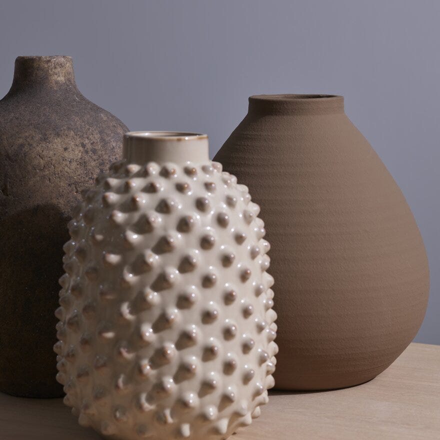 LEONA Vase H37 cm i Beige/natur