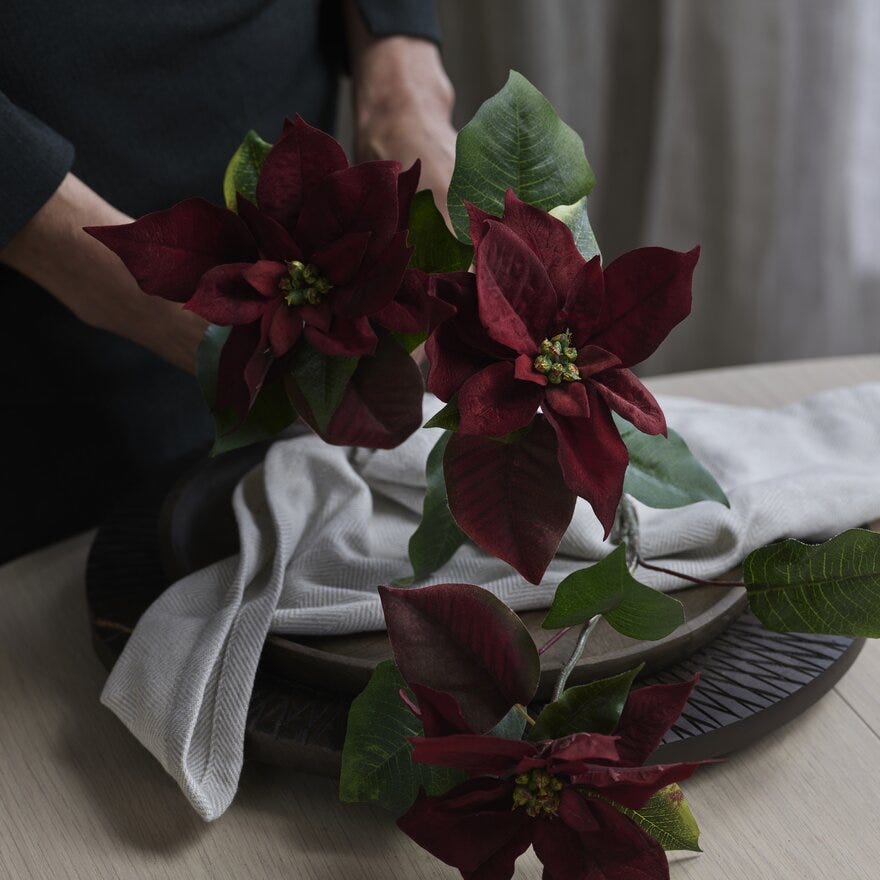 Mr Plant JULESTJERNE Kunstig blomst H50 cm i Rød