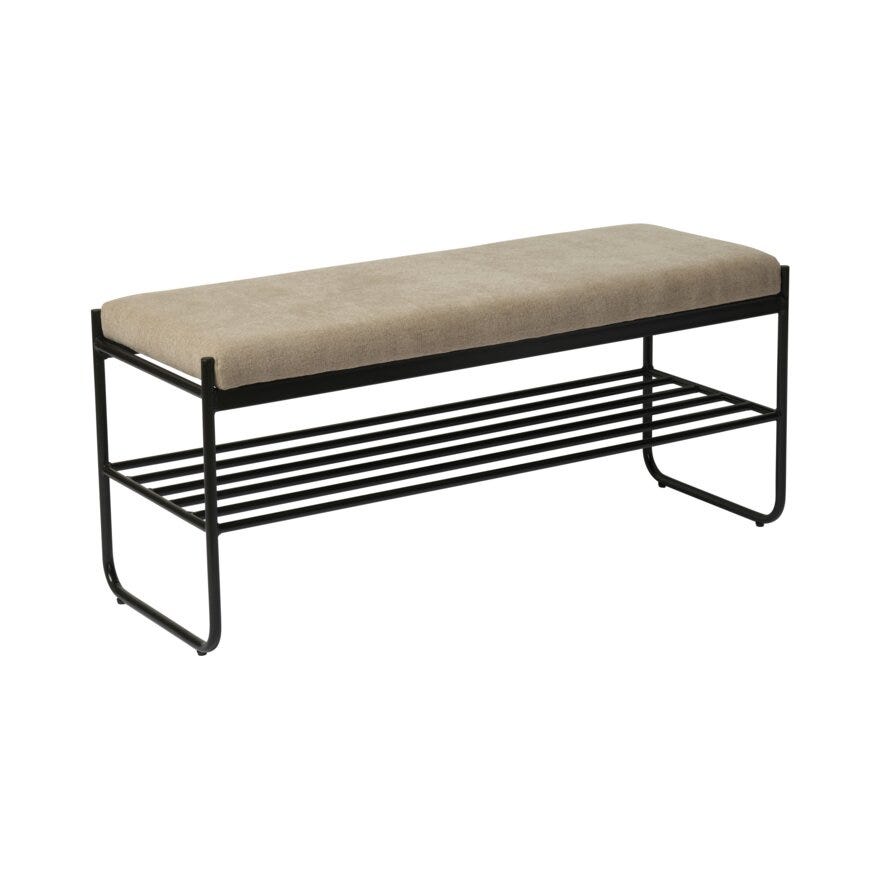 BLONVILLE Benk med skohylle B100 cm i Beige/natur