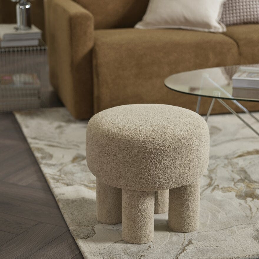 Sindig BONI Puff Ø43 cm i Beige/natur