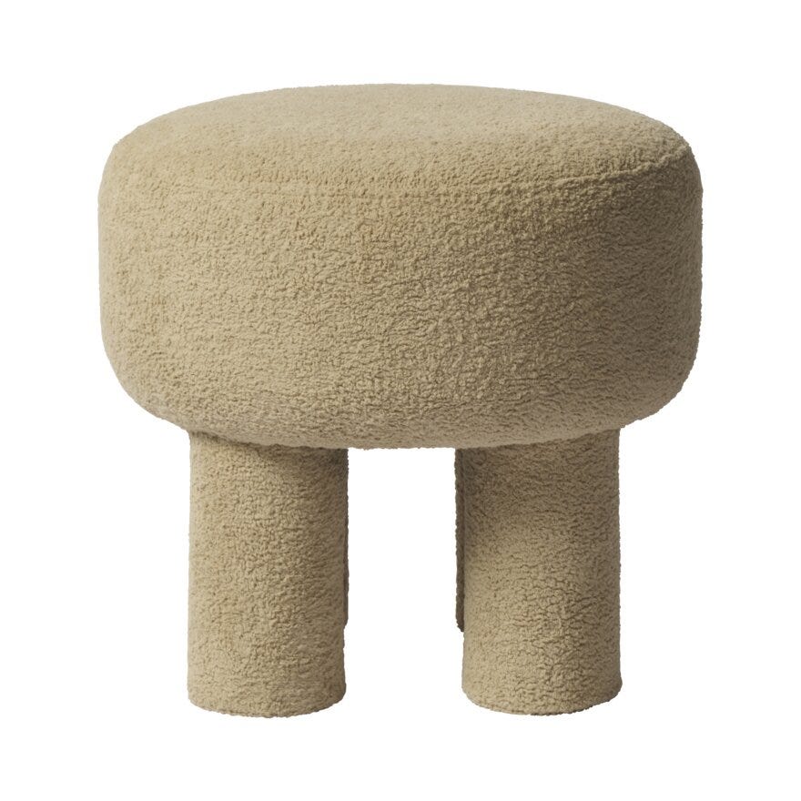 Sindig BONI Puff Ø43 cm i Beige/natur