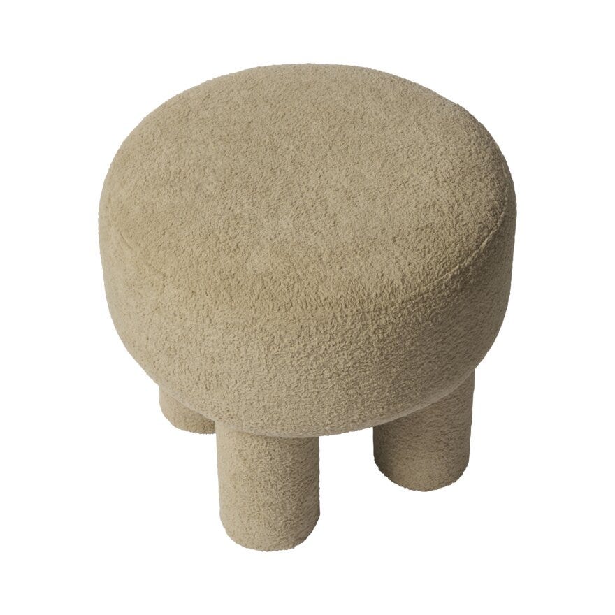 Sindig BONI Puff Ø43 cm i Beige/natur