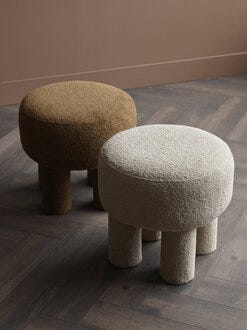 BONI Puff Ø43 cm i Beige/natur