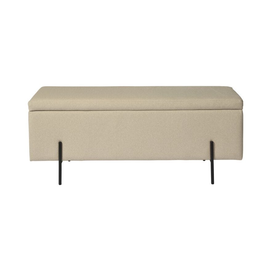 DEAUVILLE Benk med oppbevaring B120 cm i Beige/natur