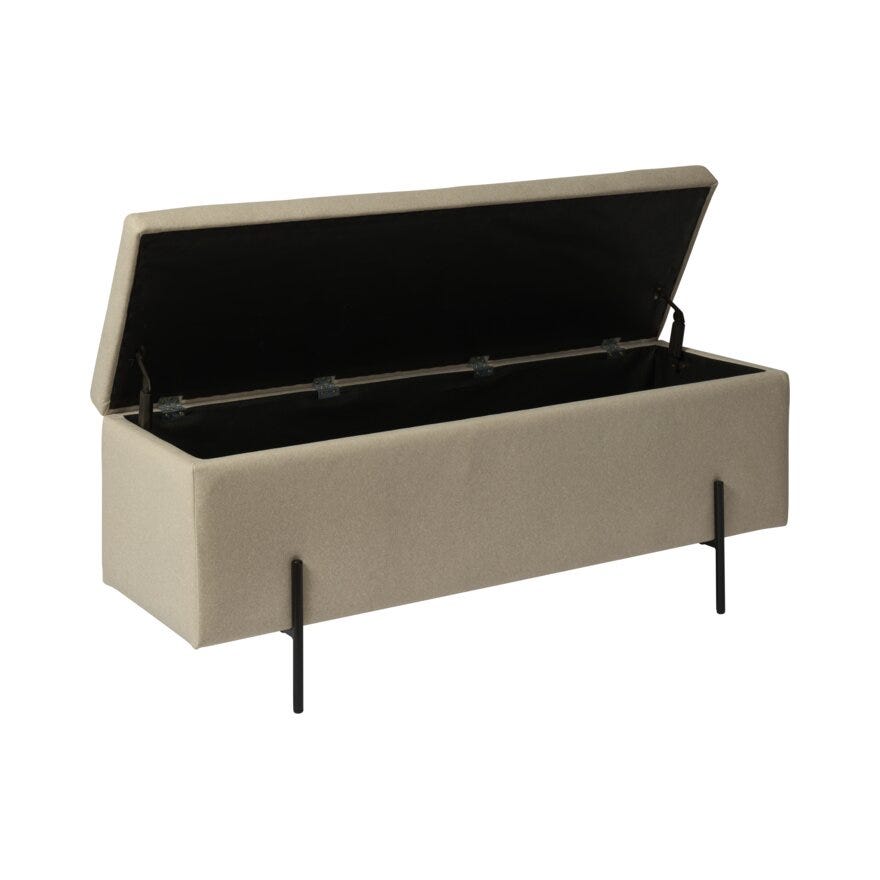 DEAUVILLE Benk med oppbevaring B120 cm i Beige/natur