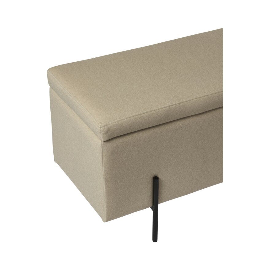 DEAUVILLE Benk med oppbevaring B120 cm i Beige/natur