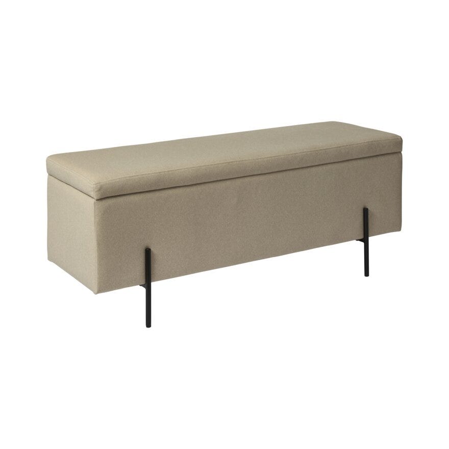 DEAUVILLE Benk med oppbevaring B120 cm i Beige/natur