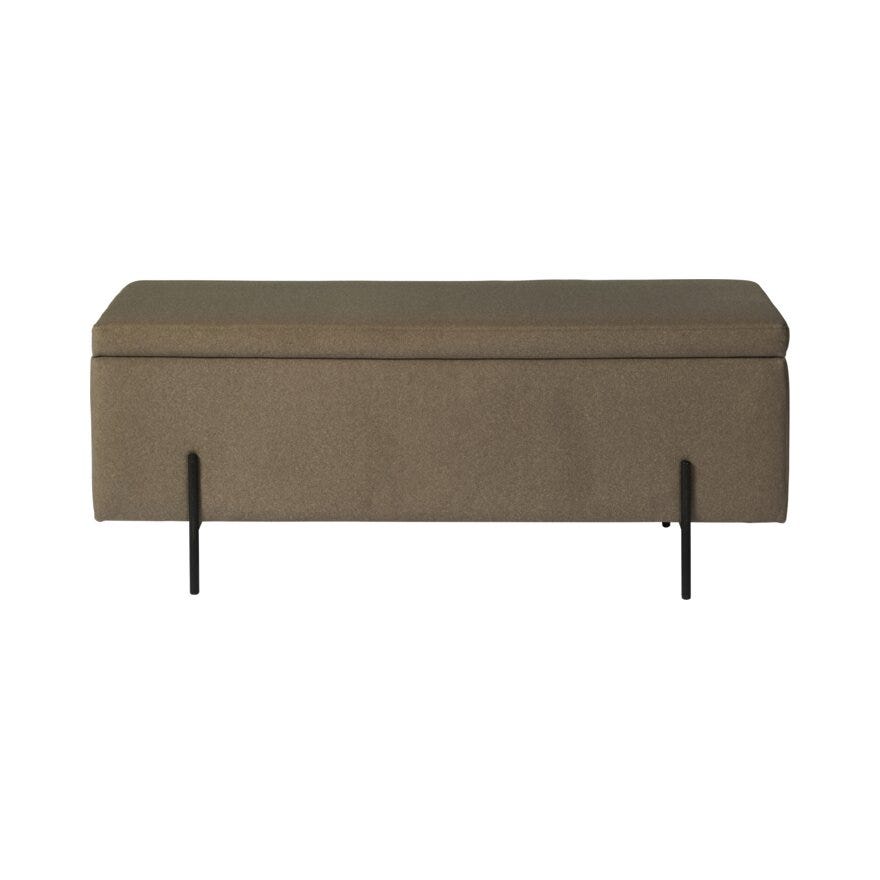 DEAUVILLE Benk med oppbevaring B120 cm i Brun