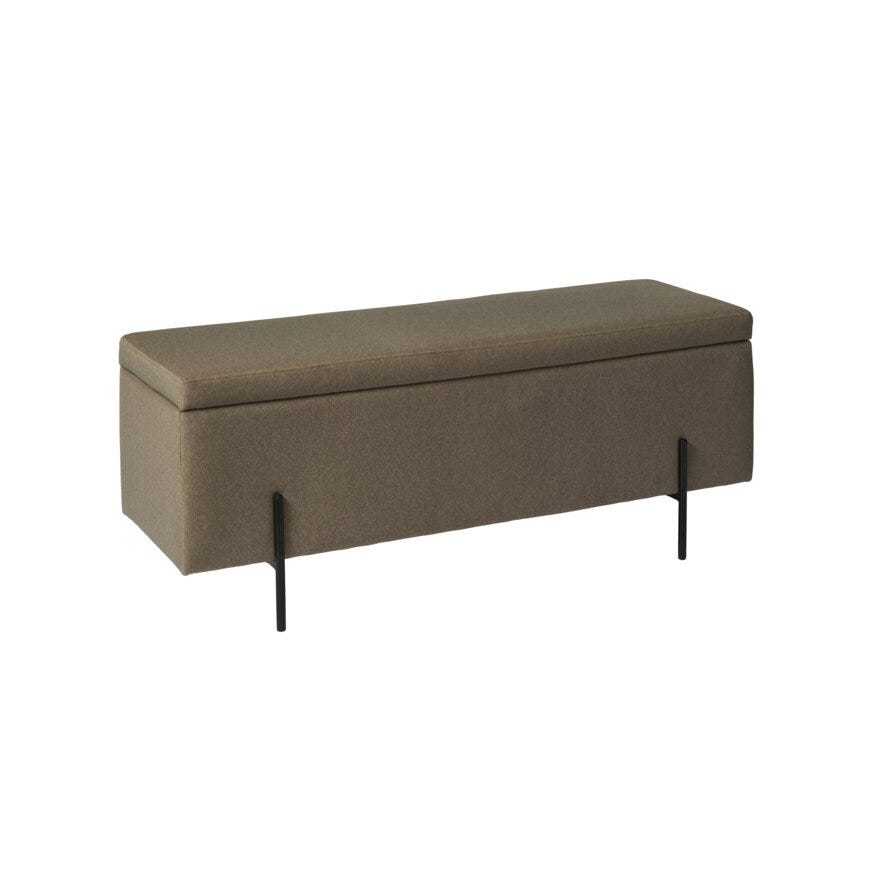 DEAUVILLE Benk med oppbevaring B120 cm i Brun